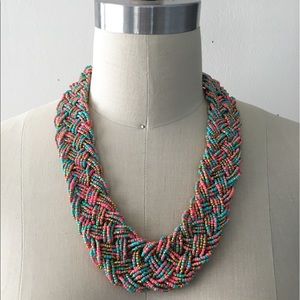 Coral Pink Turquoise Gold Coral Necklace